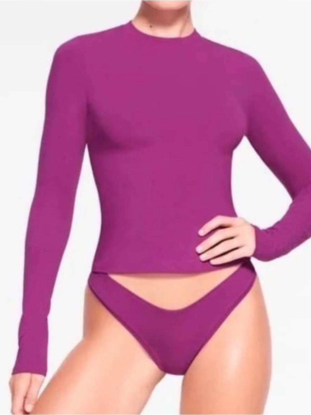 💜 RARE SKIMS Cotton Jersey Long Sleeve T-Shirt | Lollipop | S | NWT 🏷️